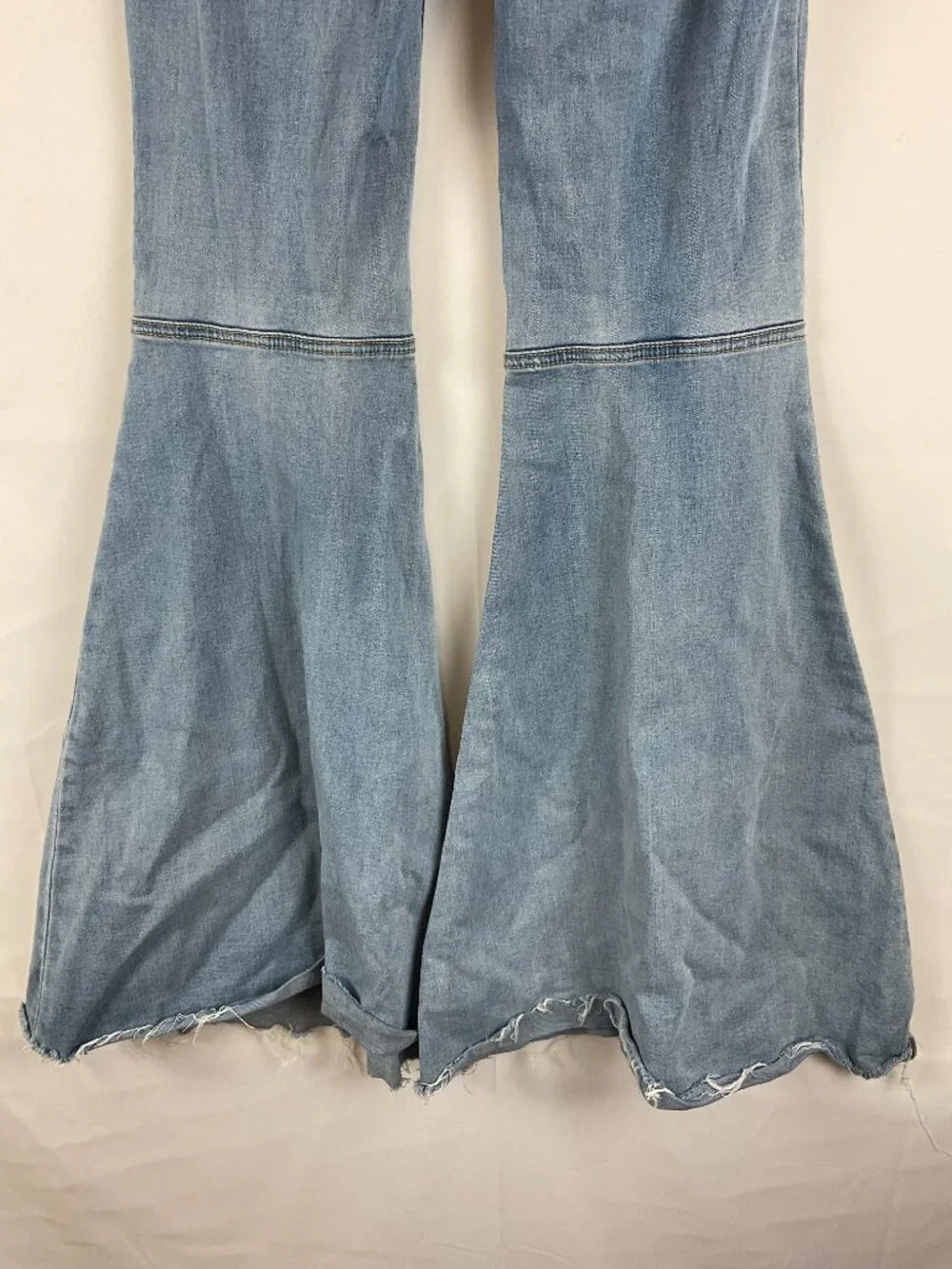 Free People Flare Leg Jeans 25 Blue Raw Hem